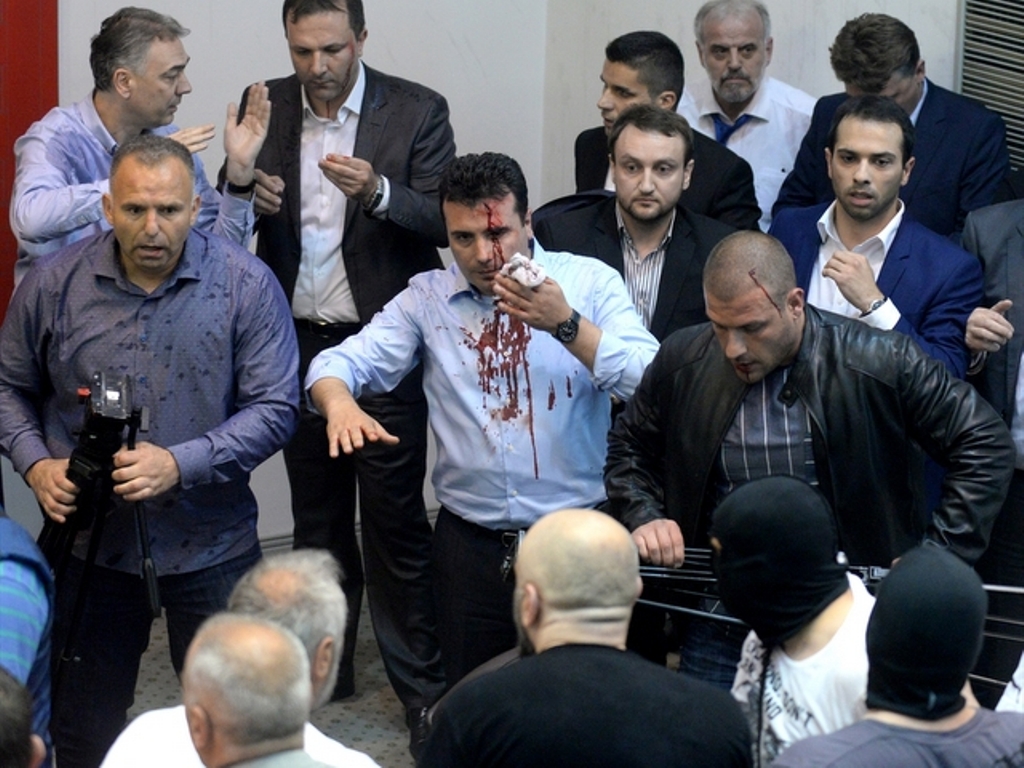 Macedonia's current Prime Minister Zoran Zaev was hurt during the April 27 unrest. AA

