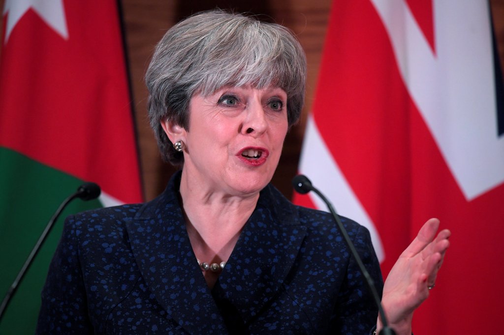 Britain's Prime Minister Theresa May attends a press conference, in Amman, Jordan, November 30, 2017 REUTERS/Toby Melville