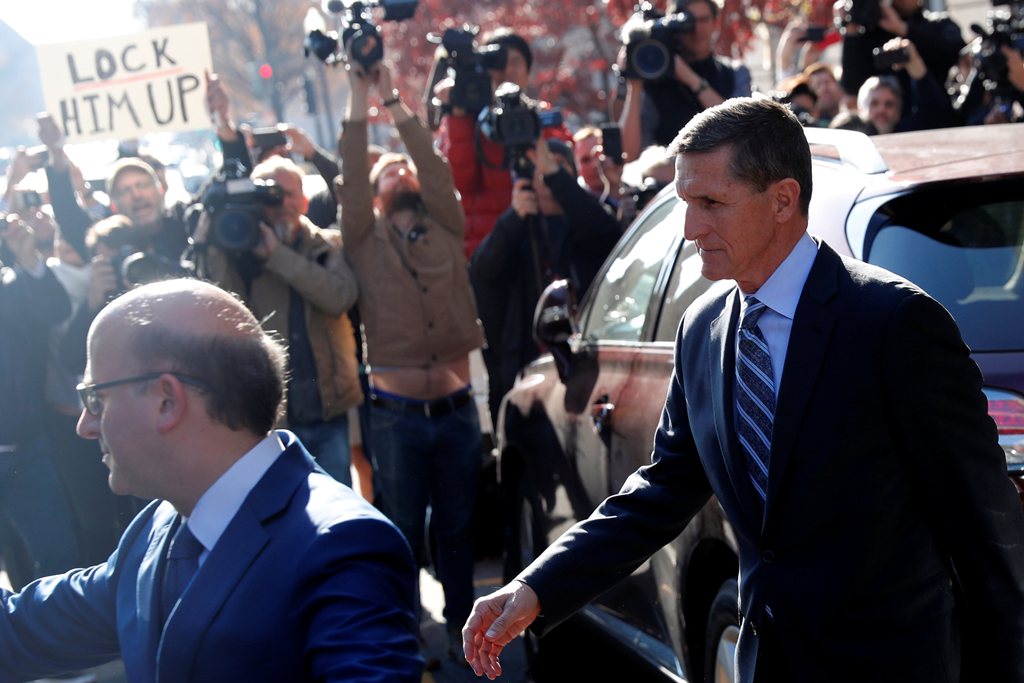 Former U.S. National Security Adviser Michael Flynn departs U.S. District Court. REUTERS/Jonathan Ernst