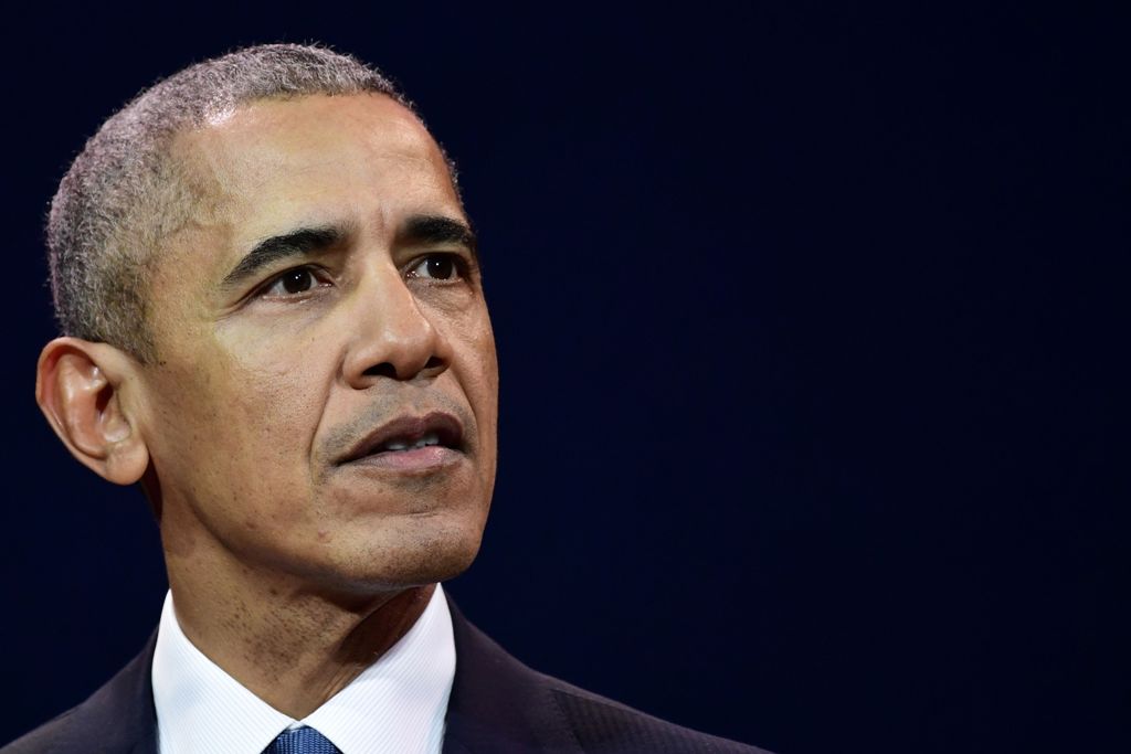 Former US President Barack Obama speaks at an innovative communications conference organised by Les Napoleons network group, where he appears as a guest of honour, in Paris, on December 2, 2017. /AFP /Martin BUREAU