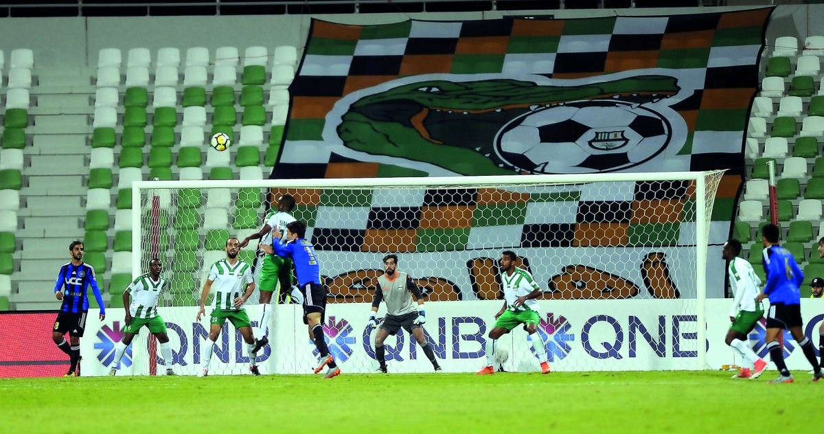 Al Ahli and Al Sailiya players vie for the ball possession during their QNB Stars League match played at Hamad bin Khalifa Stadium yesterday. A late strike by forward Maged Hassan in the second half did the trick for Al Ahli as the home team beat Al Saili