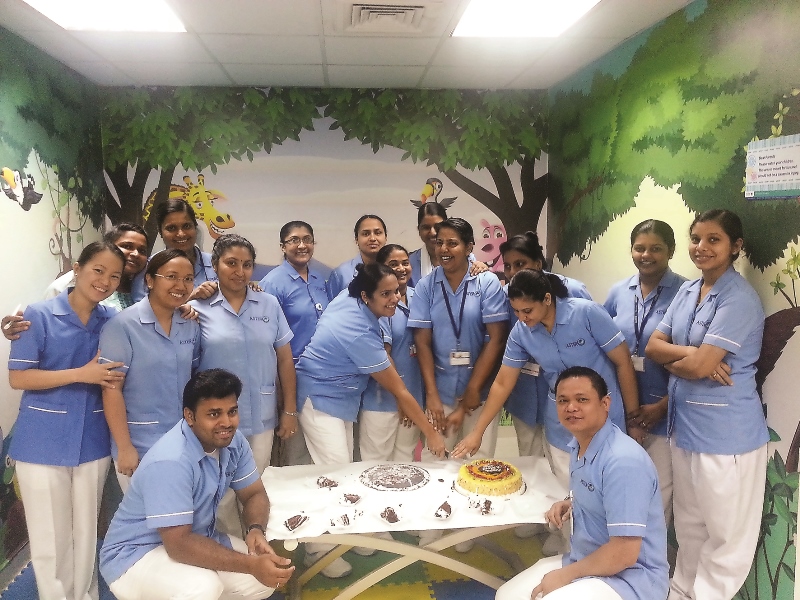 File picture of nurses celebrating International Nurse Day at a hospital in Qatar.