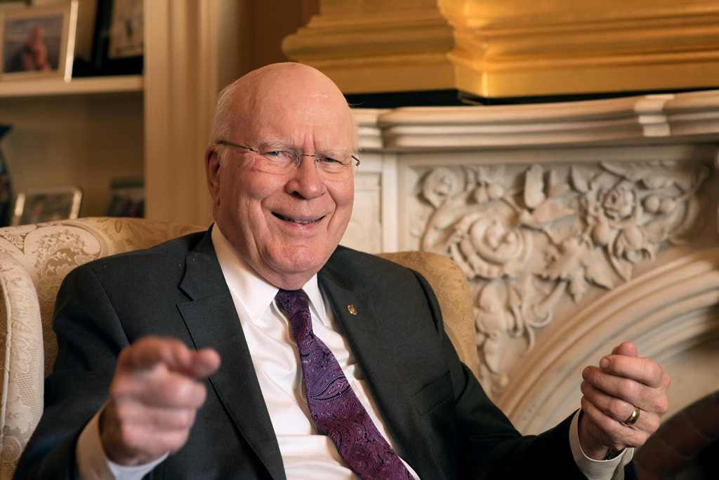 US Senator Patrick Leahy, Democrat from Vermont, speaks during an interview with AFP at his office on Capitol Hill on November 28, 2017, in Washington, DC. (AFP / mari matsuri)