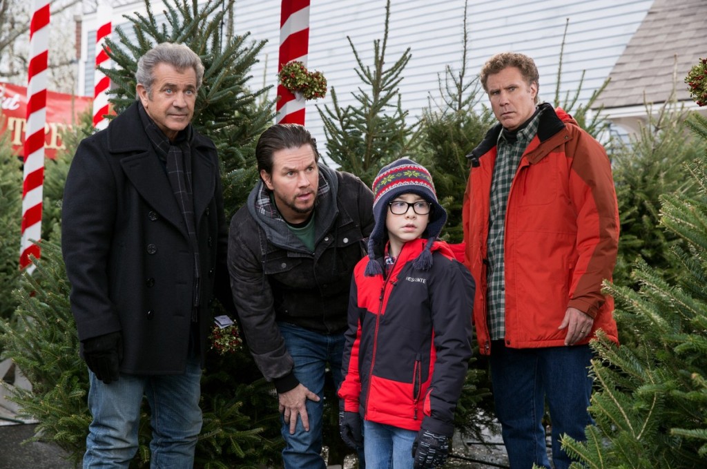 A still of the actors Will Ferrell, Mark Wahlberg and Mel Gibson from the Daddy's Home 2.