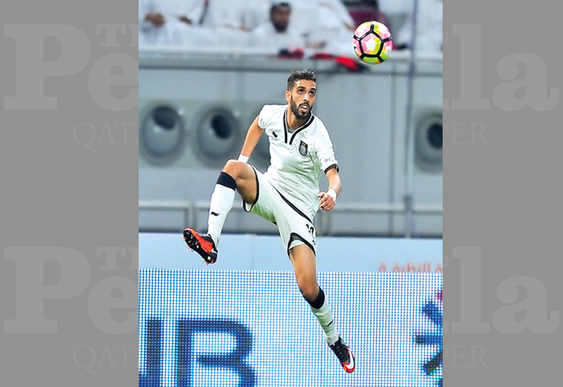 Al Sadd’s Hassan Al Haydous in action during the QNB Stars League. The Qatar international Forward contributed with two goals in Al Sadd’s 4-0 win over Al Kharaitiyat that saw them regain the second position in the standings.