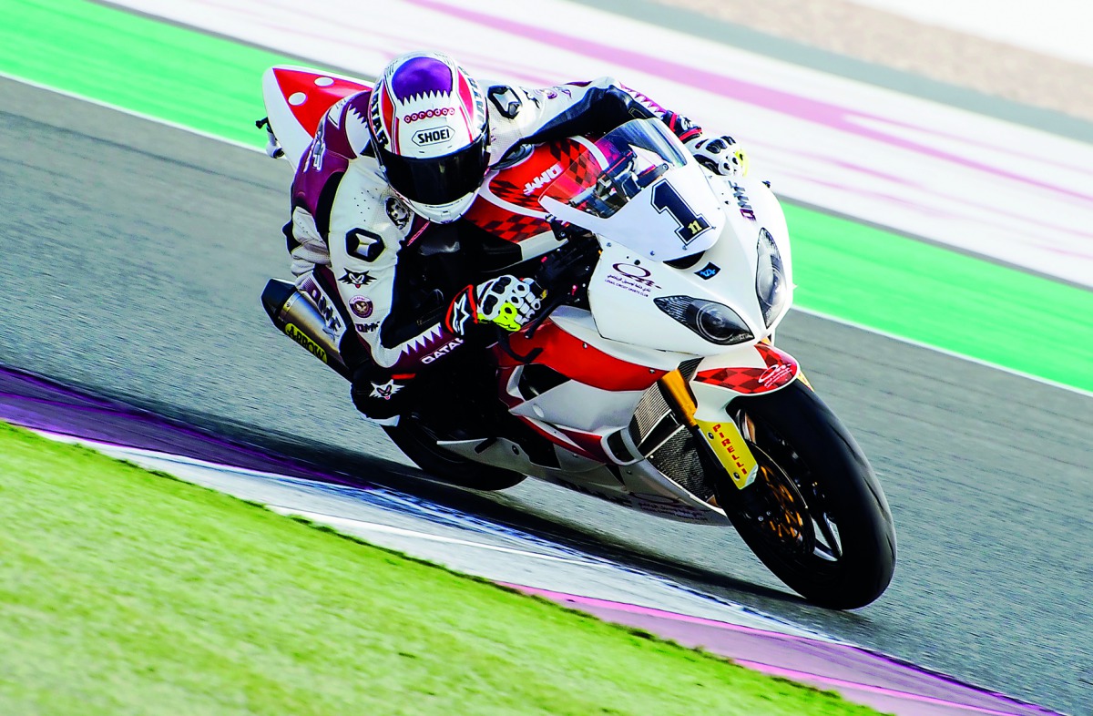 Qatar Superstock 600 defending champion Saeed Al Sulaiti in action during the two-day practice session at Losail International Circuit.
