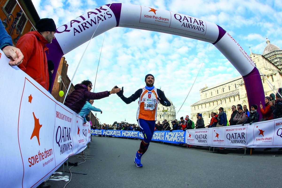 A participant takes part at 19th Pisa Marathon earlier this week.