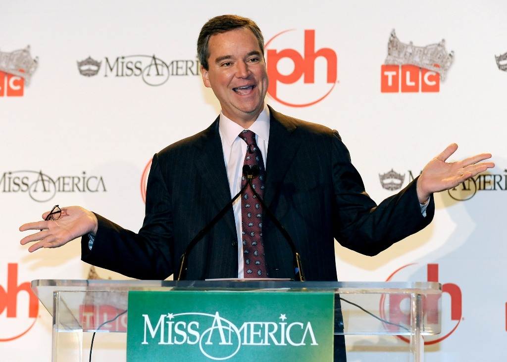 A file photo of January 27, 2010  suspended CEO of the Miss America Organization Sam Haskell III speaking during a news conference for judges in the 2010 Miss America Pageant at the Planet Hollywood Resort & Casino in Las Vegas, Nevada. / AFP / GETTY IMAG