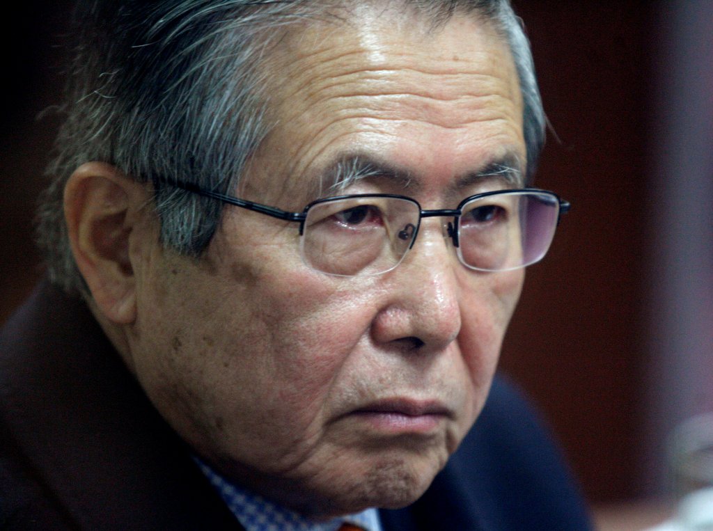 A file photo of Former Peruvian President Alberto Fujimori attending his trial at the Special Police Headquarters in Lima, Peru June 30, 2008. REUTERS/Mariana Bazo/File Picture