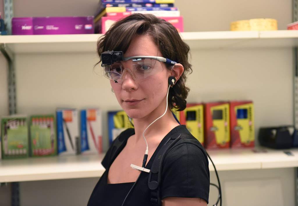 Emily Safian-Demers with the French advertising company Ipsos uses eye-tracking for neuromarketing techniques on December 5, 2017 at Ipos in Norwalk, Connecticut. AFP / Timothy A Clary 