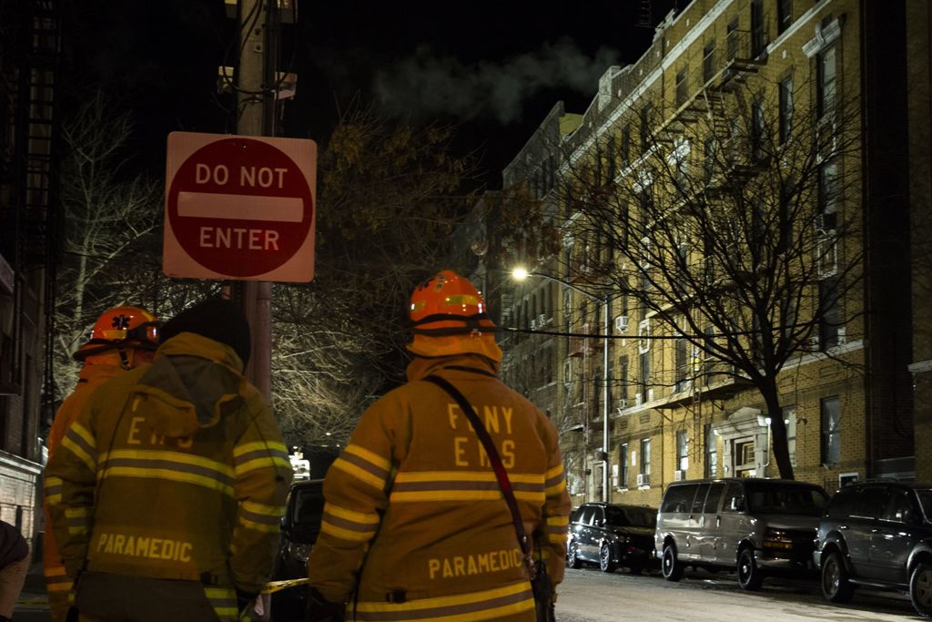 NEW YORK: Firefighters put out a major house fire on Prospect avenue on December 29, 2017 in the Bronx borough of New York City. Amir Levy/Getty Images/AFP