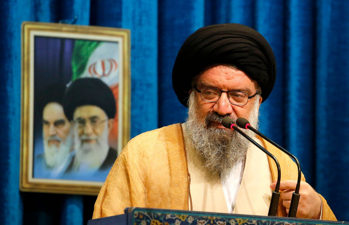 Iranian Ayatollah Ahmad Khatami delivers his speech during the Friday Prayer ceremony at the Imam Khomeini mosque in Tehran, on January 5, 2018. AFP / Atta Kenare
