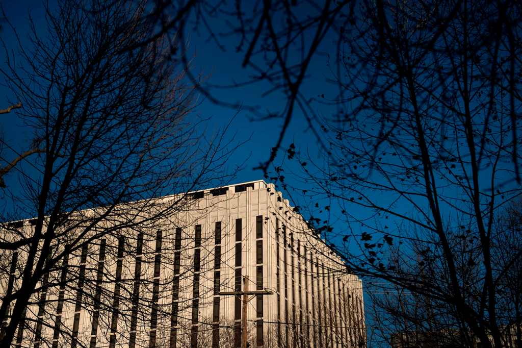 (FILES): This file photo taken on December 29, 2016 shows the Russian Embassy in Washington, DC. AFP / Brendan Smialowski