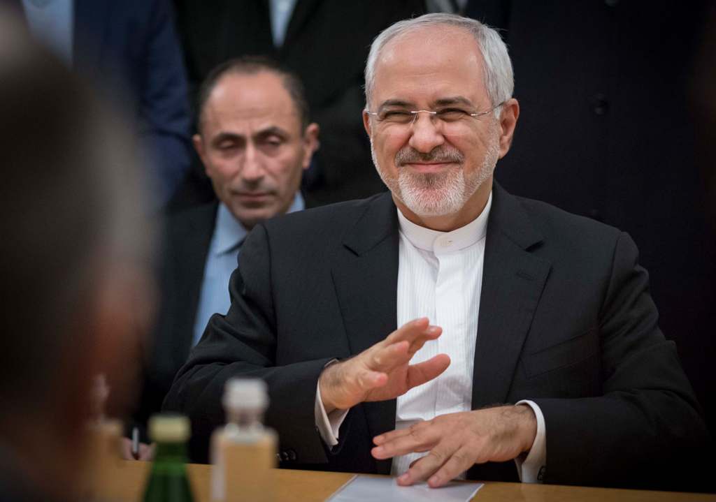 Iranian counterpart Mohammad Javad Zarif gestures as he attends a meeting with his Russian counterpart Sergei Lavrov in Moscow, Russia January 10, 2018. REUTERSAlexander Zemlianichenko/Pool
