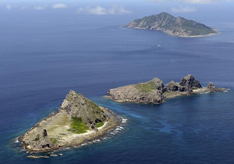 File photo of a group of disputed islands in the East China Sea. REUTERS/Kyodo
