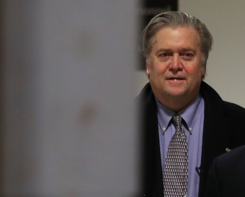 Steve Bannon, the former advisor to President Trump, arrives at a House Intelligence Committee closed-door meeting, on January 16, 2018, in Washington, DC. Mark Wilson/Getty Images/AFP