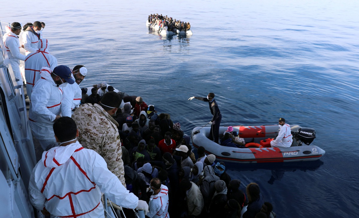 Migrants are rescued by Libyan coast guards in the Mediterranean Sea off the coast of Libya, January 15, 2018. Reuters/Hani Amara