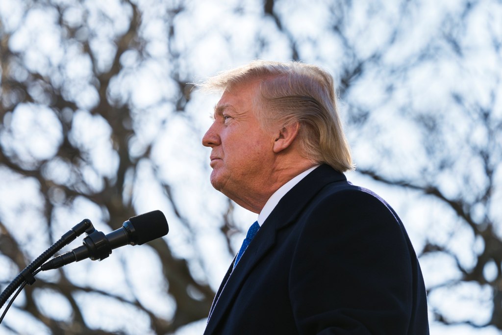 US President Donald J. Trump addresses March for Life Participants and Pro-Life Leaders via teleconference from the Rose Garden of the White House in Washington, DC, USA, 19 January 2018.  EPA/JIM LO SCALZO
