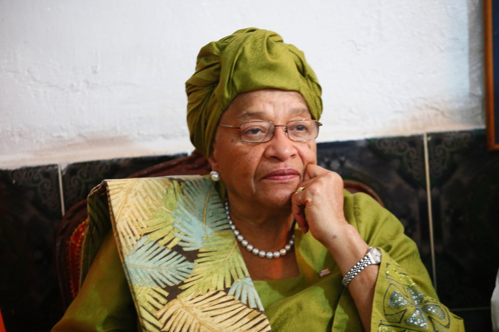 Outgoing Liberian President, Ellen Johnson Sirleaf attends an intercessory prayer service at the central mosques as part of events marking the official inauguration ceremony of Liberia's president elect, George Weah in Monrovia, Liberia, 19 January 2018. 