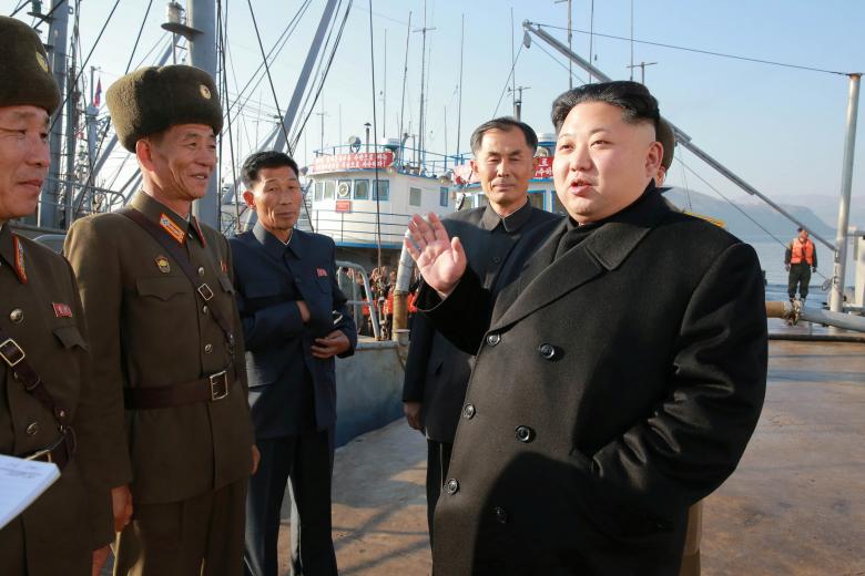 North Korean leader Kim Jong Un gives field guidance to the August 25 Fishery Station of the Korean Peoples Army in this undated picture provided by KCNA in Pyongyang on November 20, 2016. (KCNA via Reuters) 