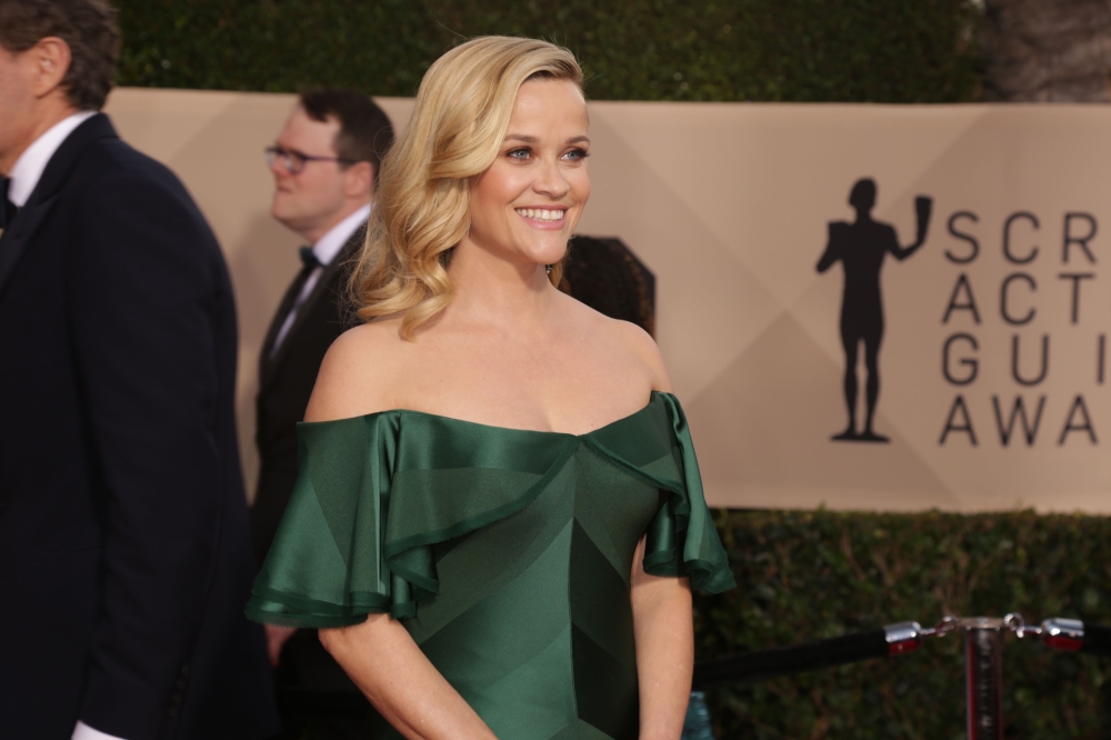 Actress Reese Whitherspoon arrives for the 24th Annual Screen Actors Guild Awards at the Shrine Exposition Center on January 21, 2018, in Los Angeles, California. / AFP / Kelly Nyland