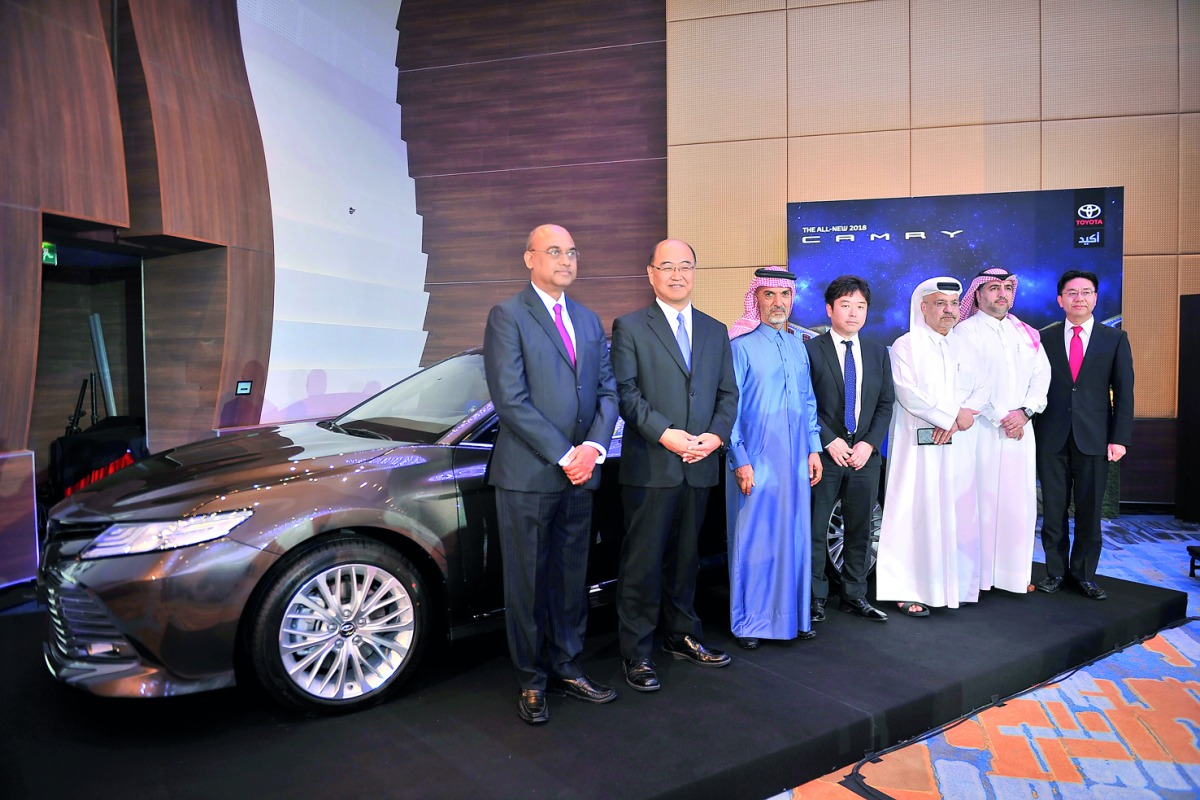 Officials during the launch of the all-new 2018 Camry in Qatar. 