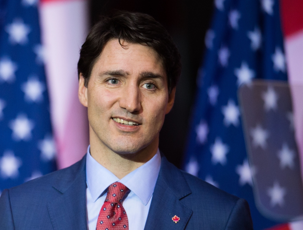 Canadian Prime Minister Justin Trudeau delivers an address at the Ronald Reagan Presidential Library and Museum, February 9, 2018 in Simi Valley, California. / AFP / Robyn Beck