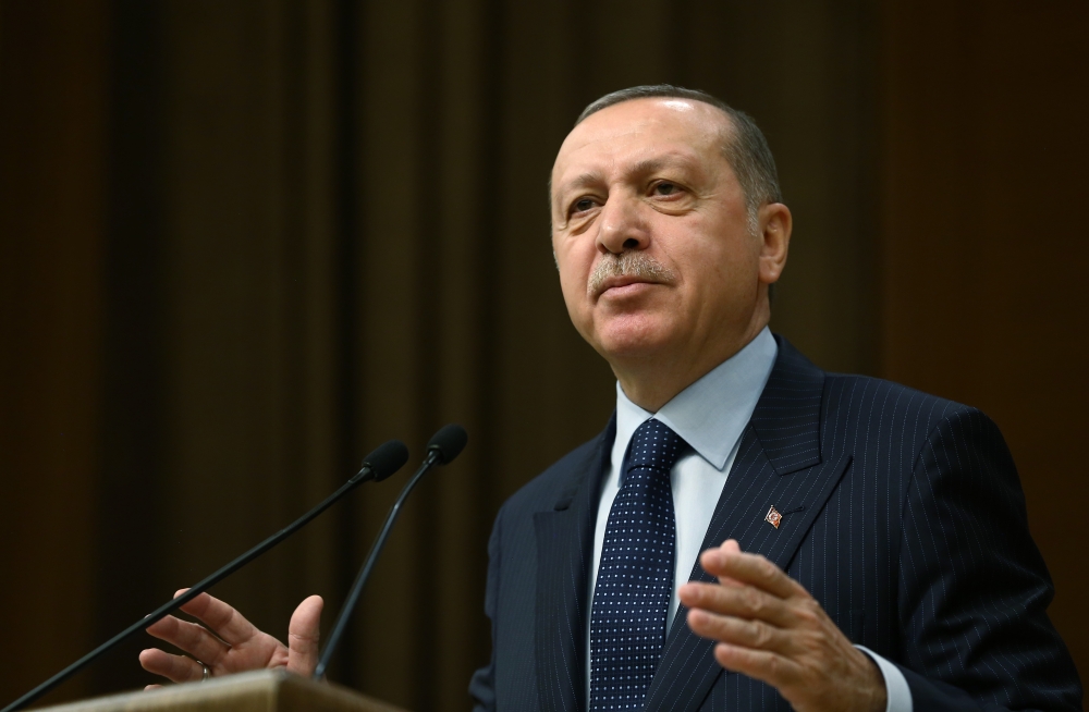 (FILE PHOTO) President of Turkey Recep Tayyip Erdogan delivers a speech during the 45th Mukhtars Meeting at Presidential Complex in Ankara, Turkey on February 8, 2018. Kayhan Özer - Anadolu
