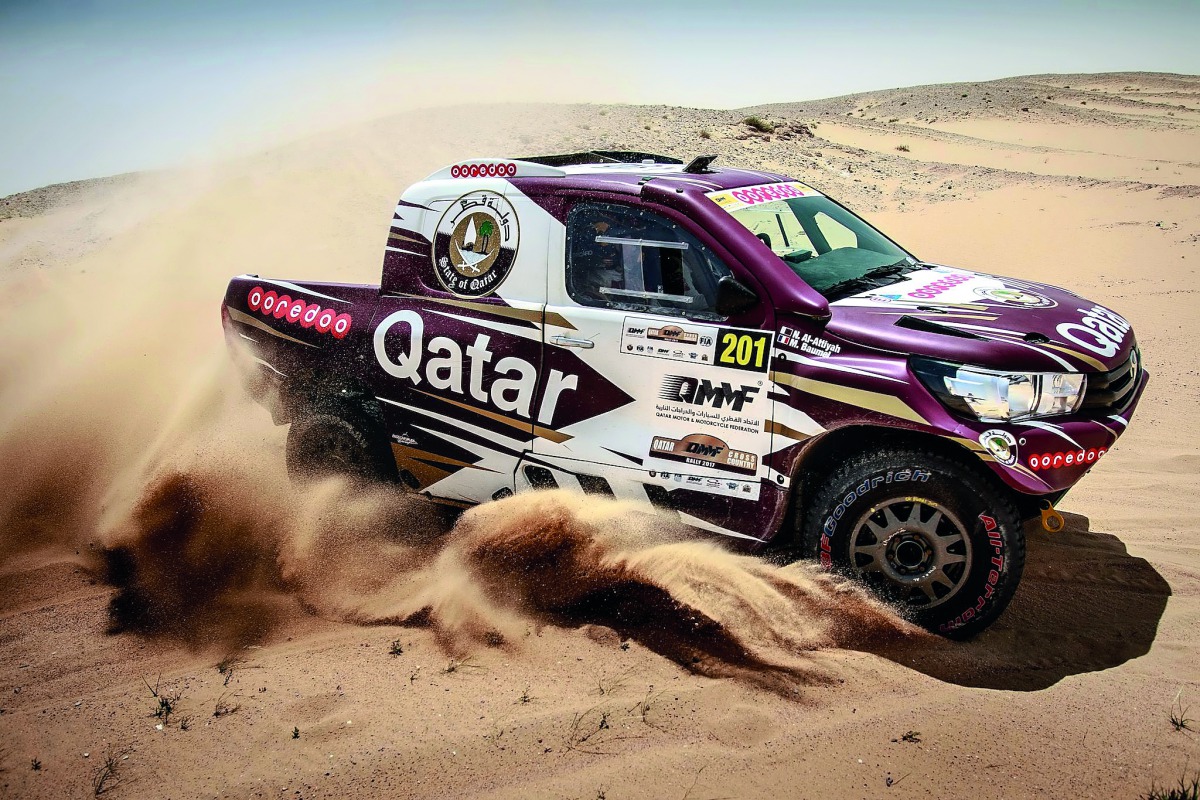 Nasser Saleh Al Attiyah at home in the sand at the Qatar Cross-Country Rally.