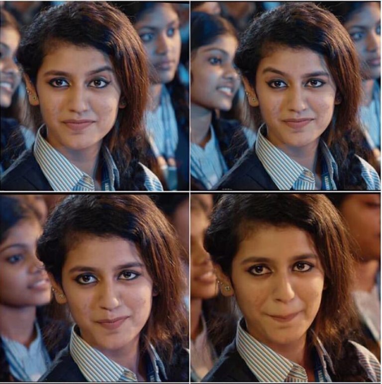 Priya Prakash Varrier in the clips from the movie.