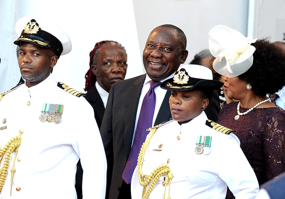 President Cyril Ramaphosa arrives to deliver his State of the Nation address at Parliament in Cape Town, South Africa, February 16, 2018. Reuters/Nasief Manie