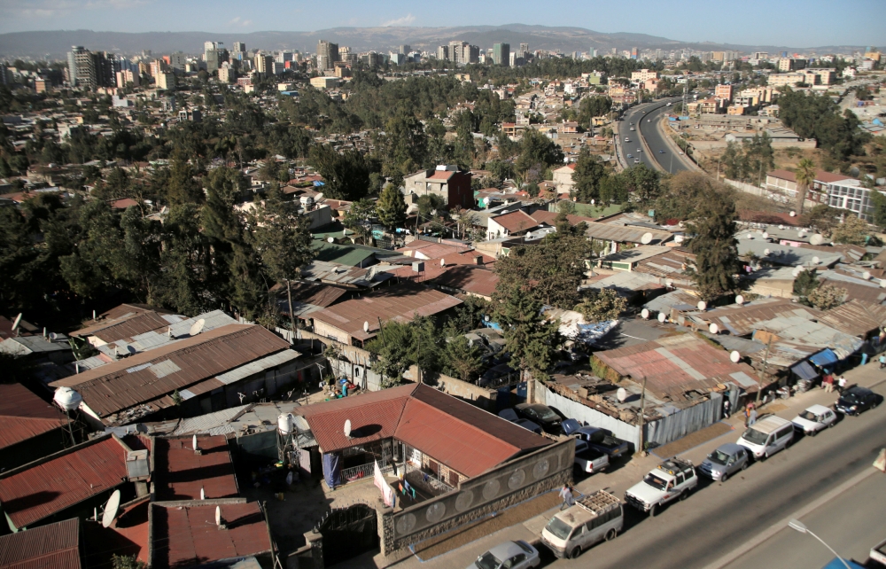 An aerial view shows residential estates in Addis Ababa, Ethiopia February 15, 2018. REUTERS/Tiksa Negeri