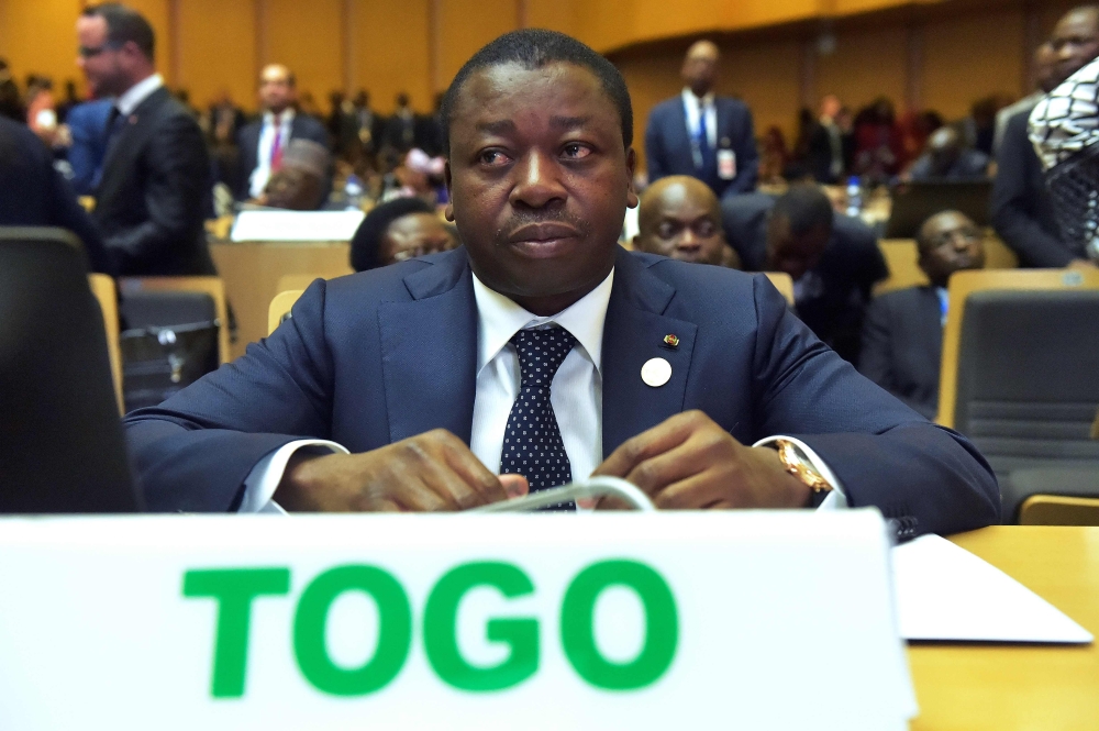 File photo of Togolese President Faure Gnassingbe attending the opening of the Ordinary Session of the Assembly of Heads of State and Government during the 30th annual African Union summit in Addis Ababa, January 28, 2018 . / AFP / SIMON MAINA 