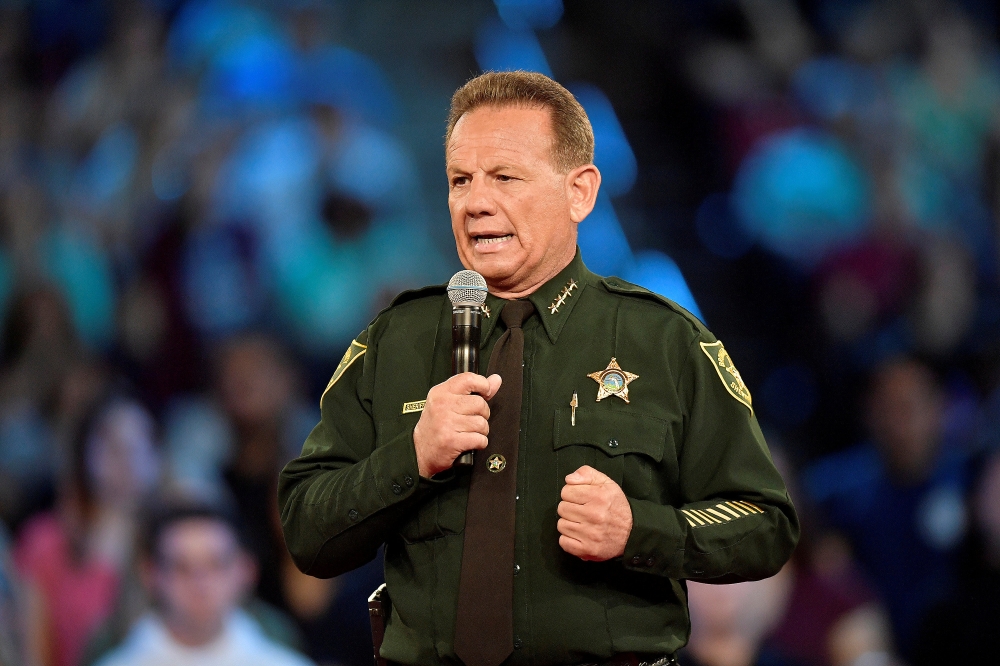 Broward County Sheriff Scott Israel speaks before the start of a CNN town hall meeting at the BB&T Center, in Sunrise, Florida, U.S. February 21, 2018. Reuters/Michael Laughlin/Pool