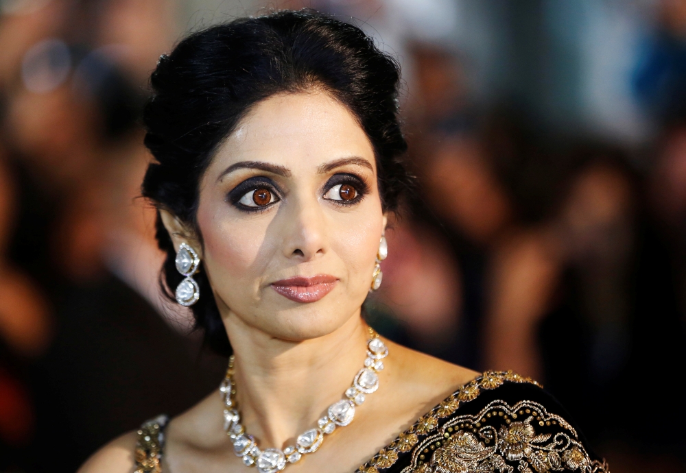 File photo of actress Sridevi Kapoor arriving for the gala presentation of 
