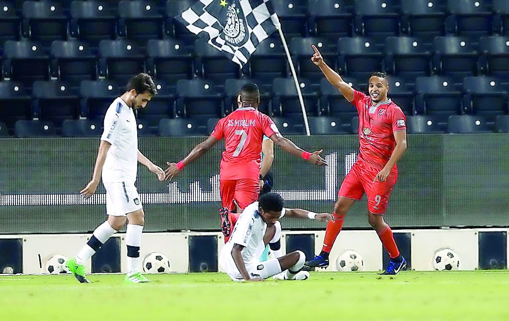 Al Duhail players celebrate after scoring a goal against Al Sadd during their QNB Stars League first leg match in this file photo. 
