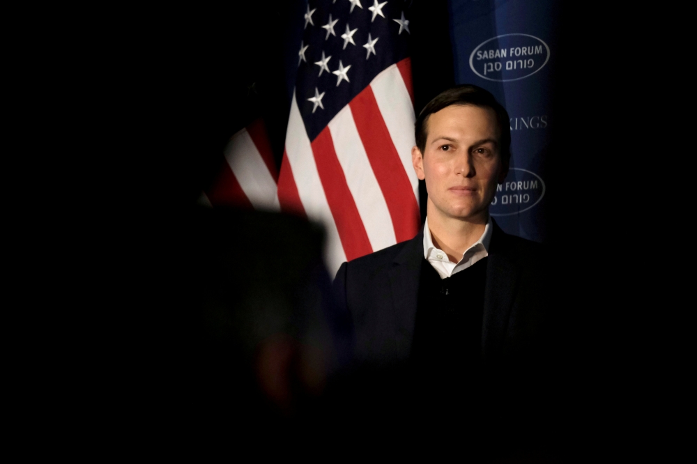 File photo: White House senior adviser Jared Kushner delivers remarks on the Trump administration's approach to the Middle East region at the Saban Forum in Washington, U.S., December 3, 2017. REUTERS/James Lawler Duggan/File Photo