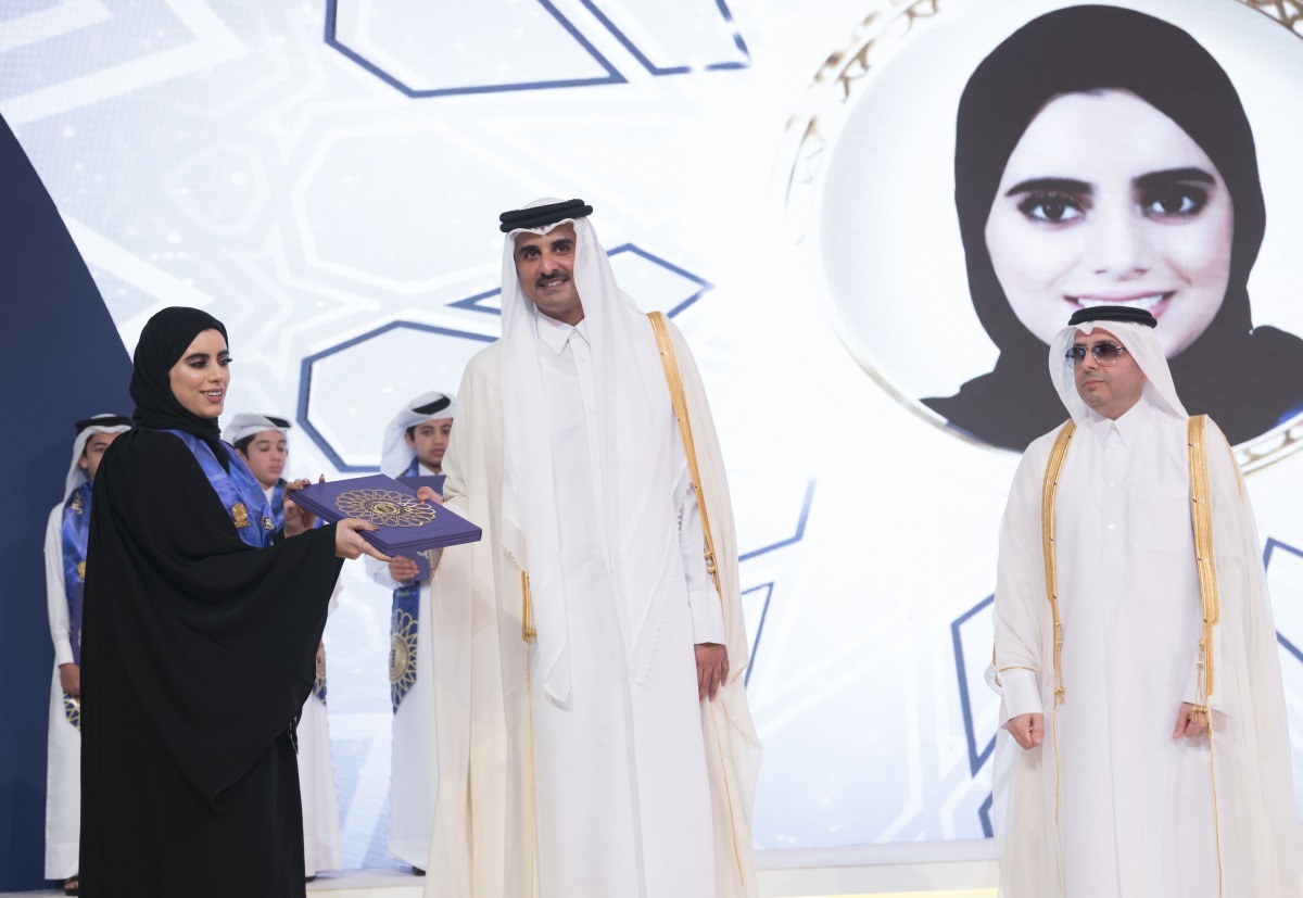 Alanood Al Muftah receiving the honours. 