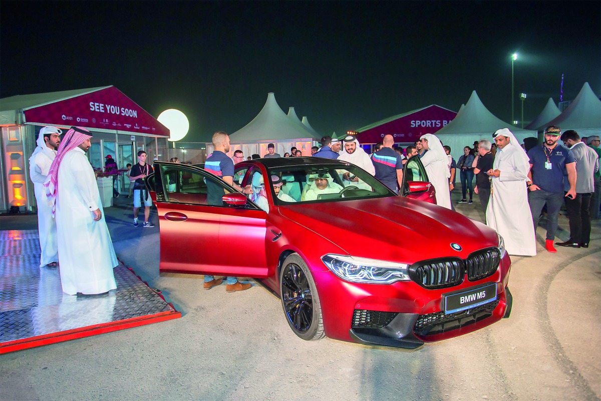 The new BMW M5 during the exclusive preview hosted by Alfardan Automobiles at Losail Circuit Sports Club during the Semifinal of the MotoGP Qatar Grand Prix 2018. 