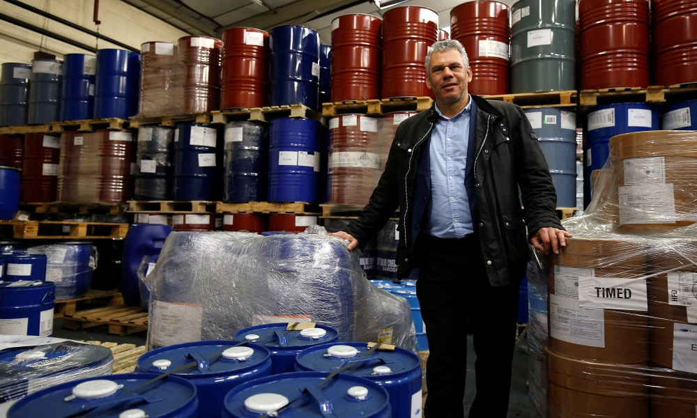 Julian Sarkar, director of Zanos ltd, poses for a picture at his warehouse in Liverpool, Britain February 22, 2018.  Reuters/Andrew Yates