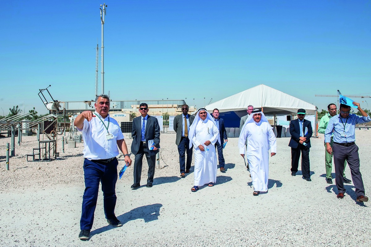 Officials and guests visit Solar Test Facility as part of the celebrations to mark five years of service. 