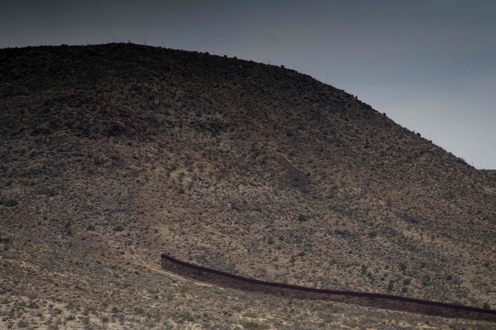 A view of the US/ Mexico border fence on April 6, 2018 in Jacumba, California. AFP / Sandy Huffaker
