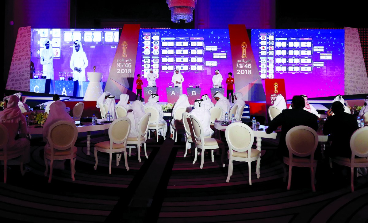 The draw ceremony of the Emir Cup in progress at the Rotana City Hotel in Doha yesterday. Pictures:  Mohamed Farag