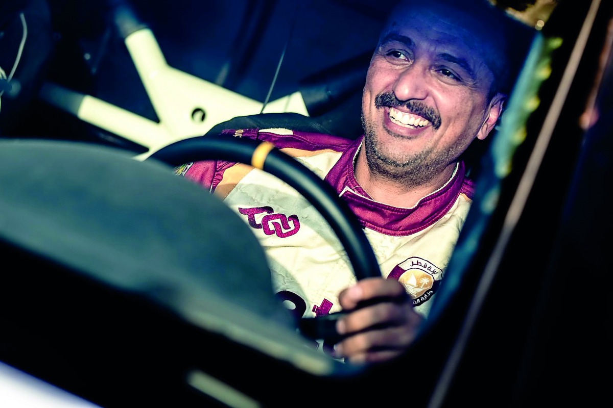 Adel Abdulla in action during the 2017 Qatar Cross-Country Rally.