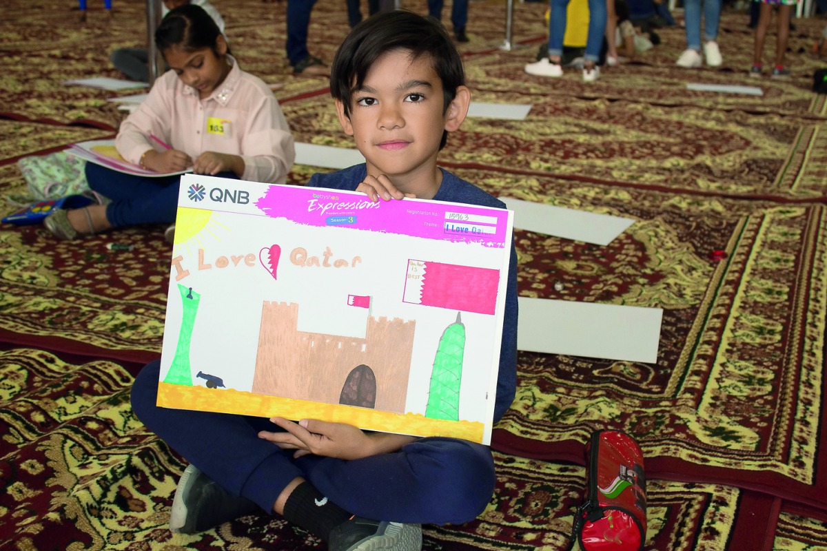 The children participating in the Expressions drawing competition. Pic: Abdul Basit/The Peninsula