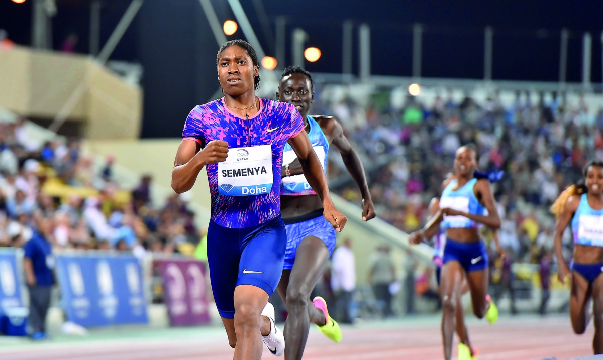 Caster Semenya of South Africa competes during the 2017 Doha Diamond League in this file picture.