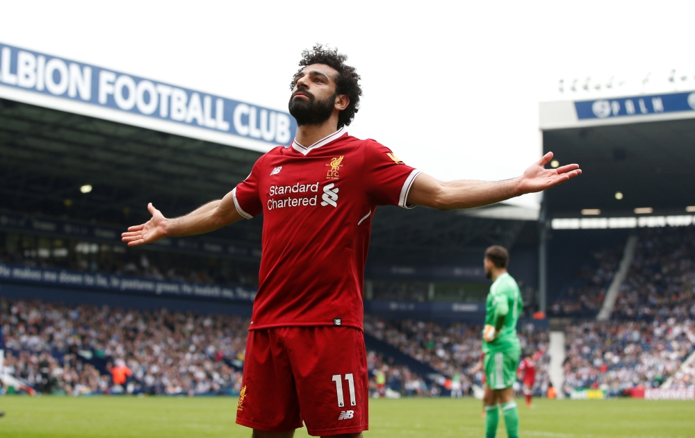 Liverpool's Mohamed Salah celebrates scoring their second goal REUTERS/Andrew Yates