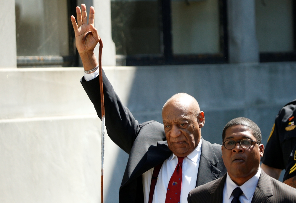 Actor and comedian Bill Cosby exits Montgomery County Courthouse after a jury convicted him in a sexual assault retrial in Norristown, Pennsylvania, U.S., April 26, 2018. Reuters/Brendan McDermid