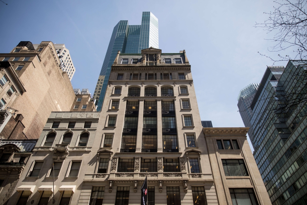 A view of 597 Park Avenue, where the New York City office of Cambridge Analytica is on the 7th floor, May 2, 2018 in New York City. Drew Angerer/Getty Images/AFP