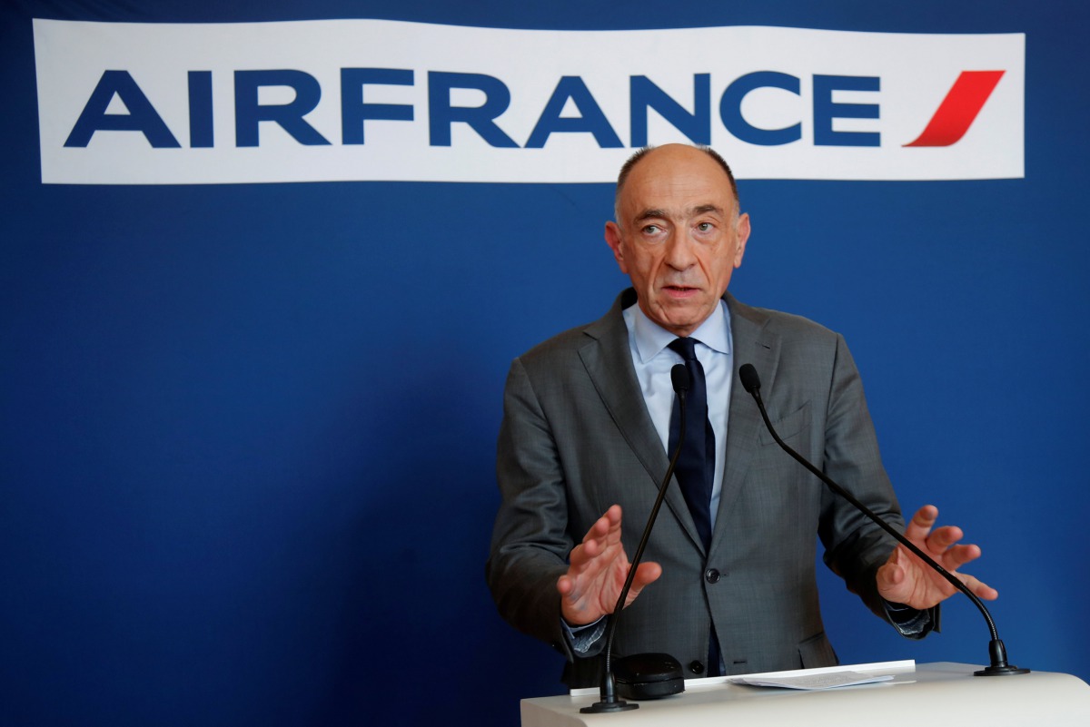 Jean-Marc Janaillac, Chief Executive Officer of Air France-KLM Group, attends a news conference in Paris, France, May 4, 2018. Reuters/Charles Platiau